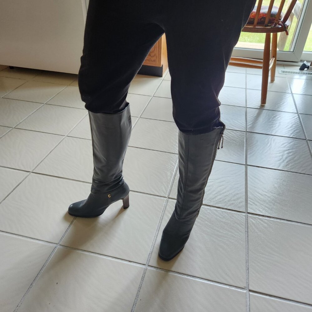 Stride In Style:  Cobbies Gray Knee-High Elegance: - Picture 3 of 4